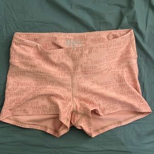 Nobull 2in inseam Brooke Wells pink workout shorts